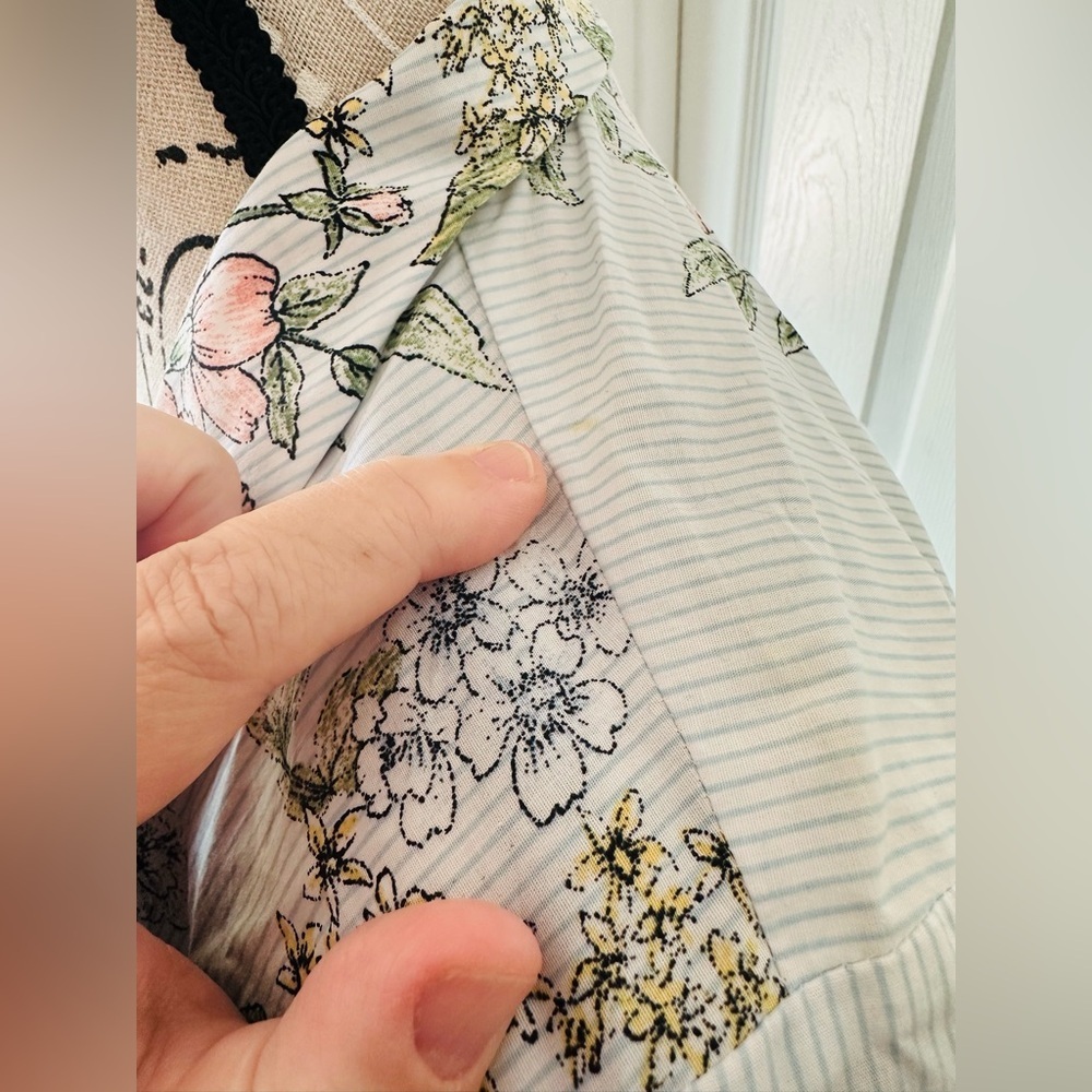 Kaari Blue Women’s Pinstriped Floral Shirt Dress - Picture 7 of 12